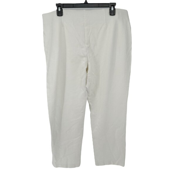 Chicos Size 2.5 Ankle Pants Womens L 14 White Rayon Blend Stretch Comfort Fit - Picture 2 of 8